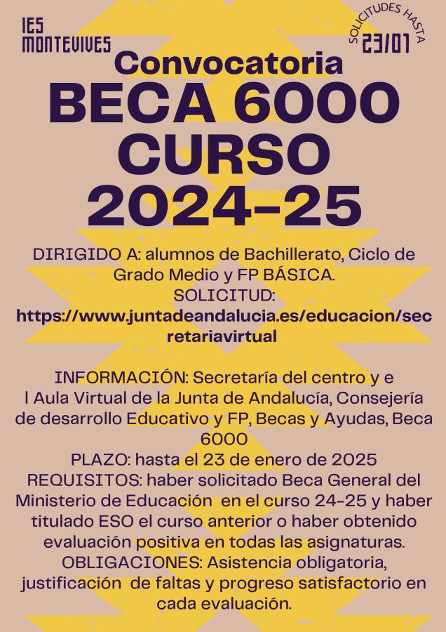 Cartel beca 6000